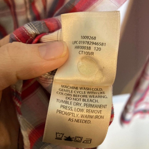 Life Khaki Mens Large Button Down Slim Fit Plaid Pocket Long Sleeve Plaid Shirt - Picture 6 of 6